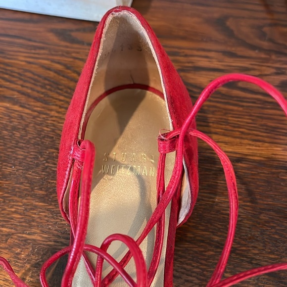 Stuart Weitzman Red Gilligan Lace-up D'orsay
Flats. Size 7 1/2 good condition! - Picture 6 of 8